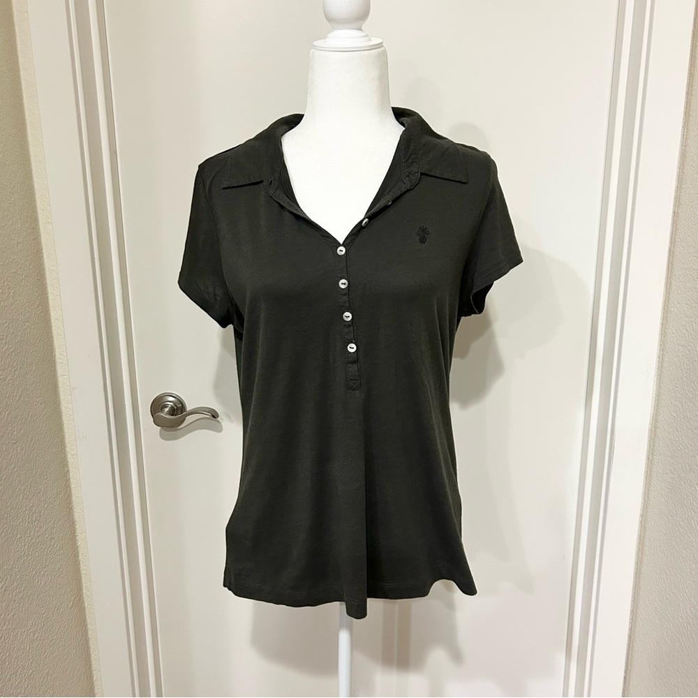 Tommy Bahama Polo Shirt Women SZ M gray lightweight 4oz excellent condition golf
